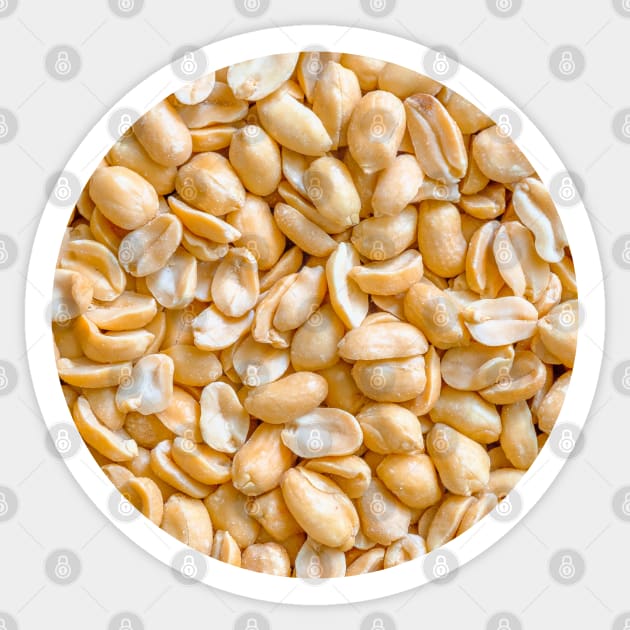 Salted Peanuts Snack Food Photograph Circle Sticker by love-fi